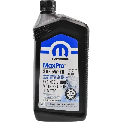 MOPAR 5W20 ACEITE MOTOR JEEP DODGE RAM CHRYSLER 1QT. 946ML.